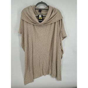 Dillards Cowl Neck Poncho Beige‎ Tan Open Sweater One Size